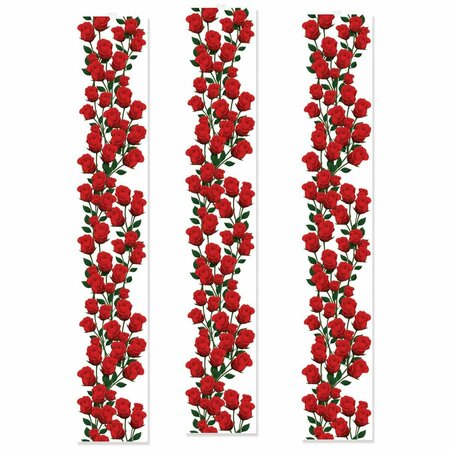 GOLDENGIFTS 12 in. x 6 ft. Roses Party Panels, 12PK GO1918028
